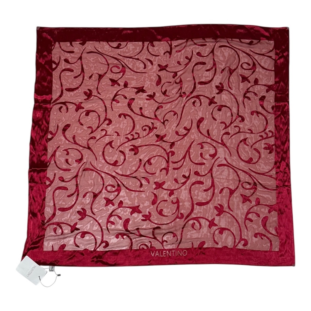 Authentic NWT VALENTINO red chiffon silk scarf